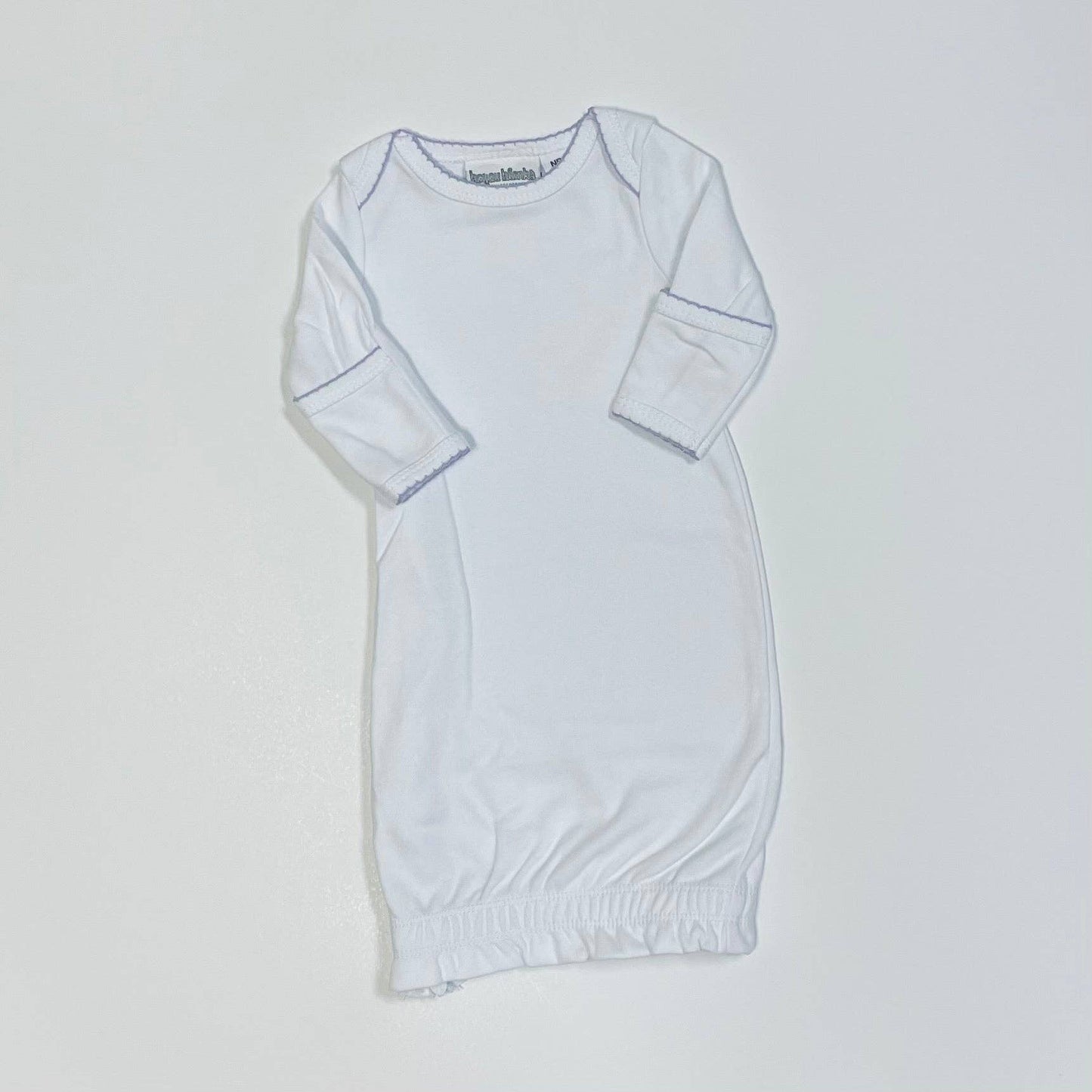 Picot Trim Gown: Blue / Itty Bitty (NB)