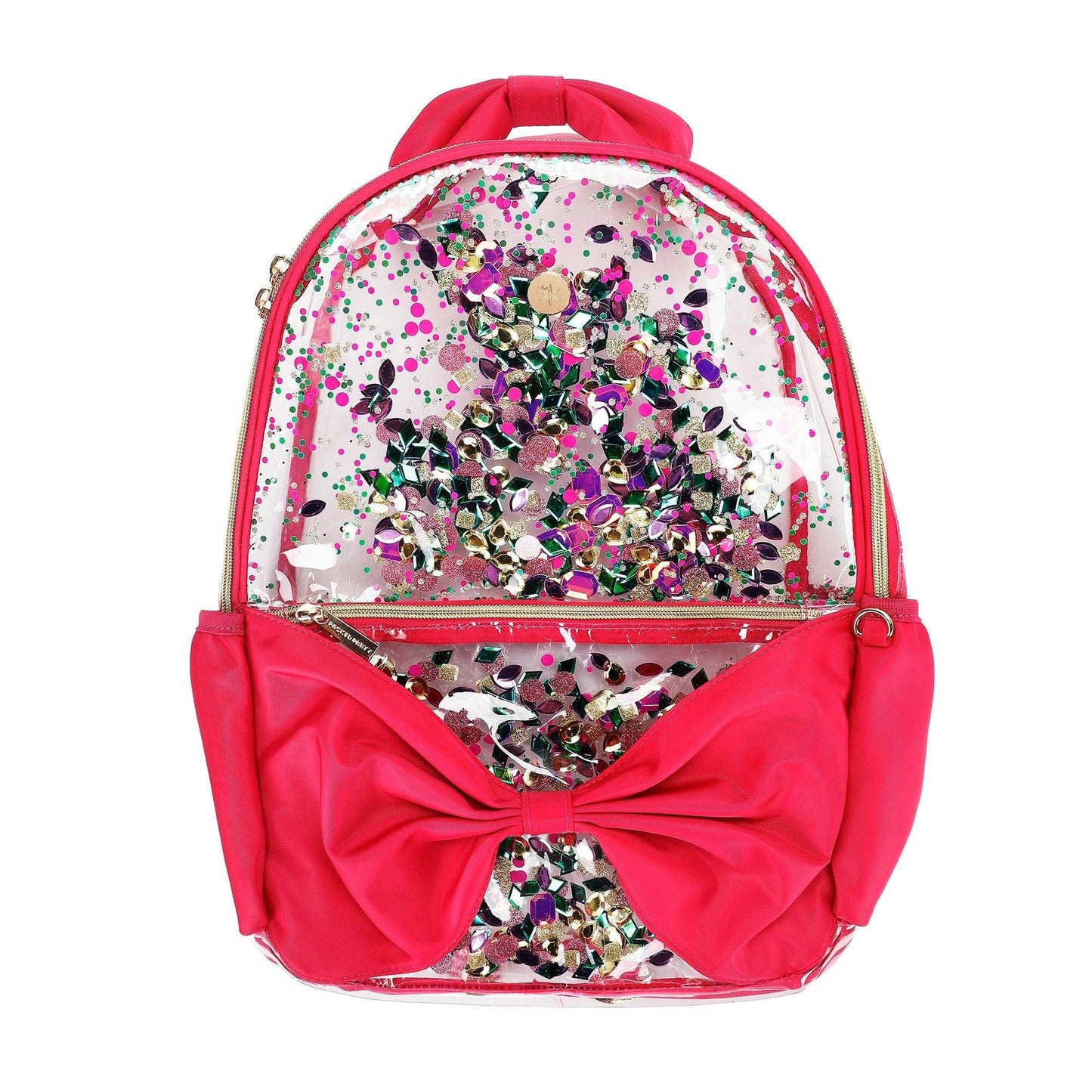 'Audrey' Bow & Jewels Confetti Clear Backpack