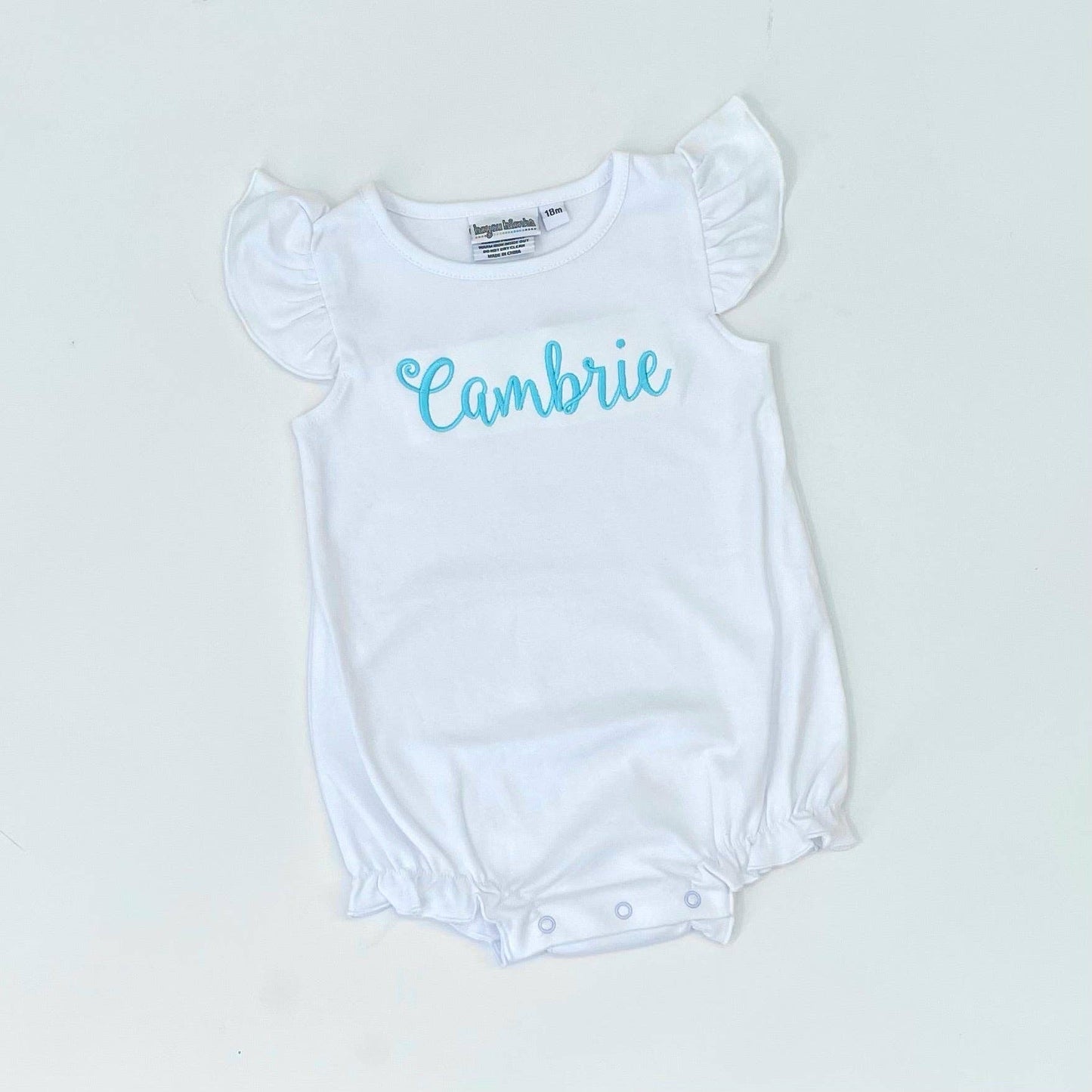 Knit Solid Flutter Sleeve Bubble: Blue