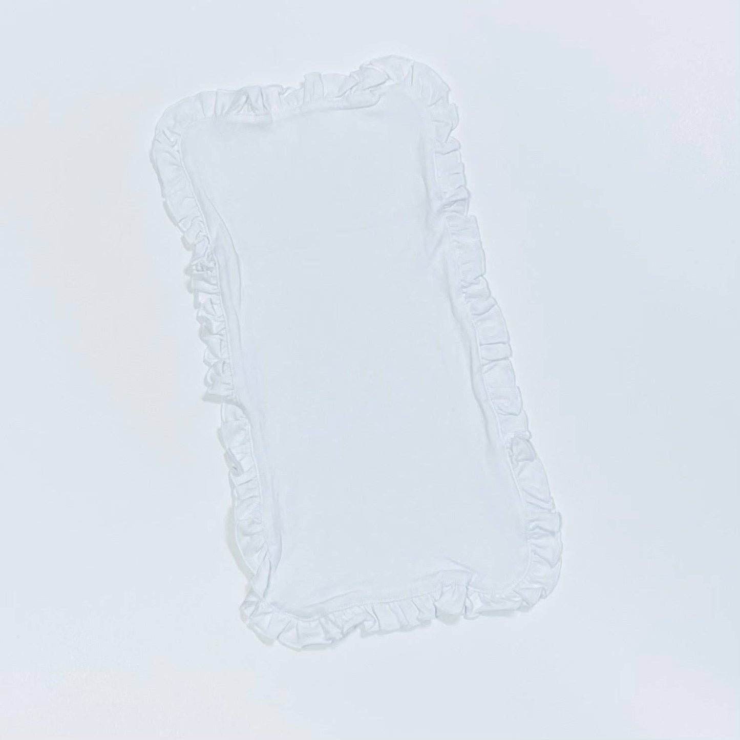Ruffle Burp Cloth: White