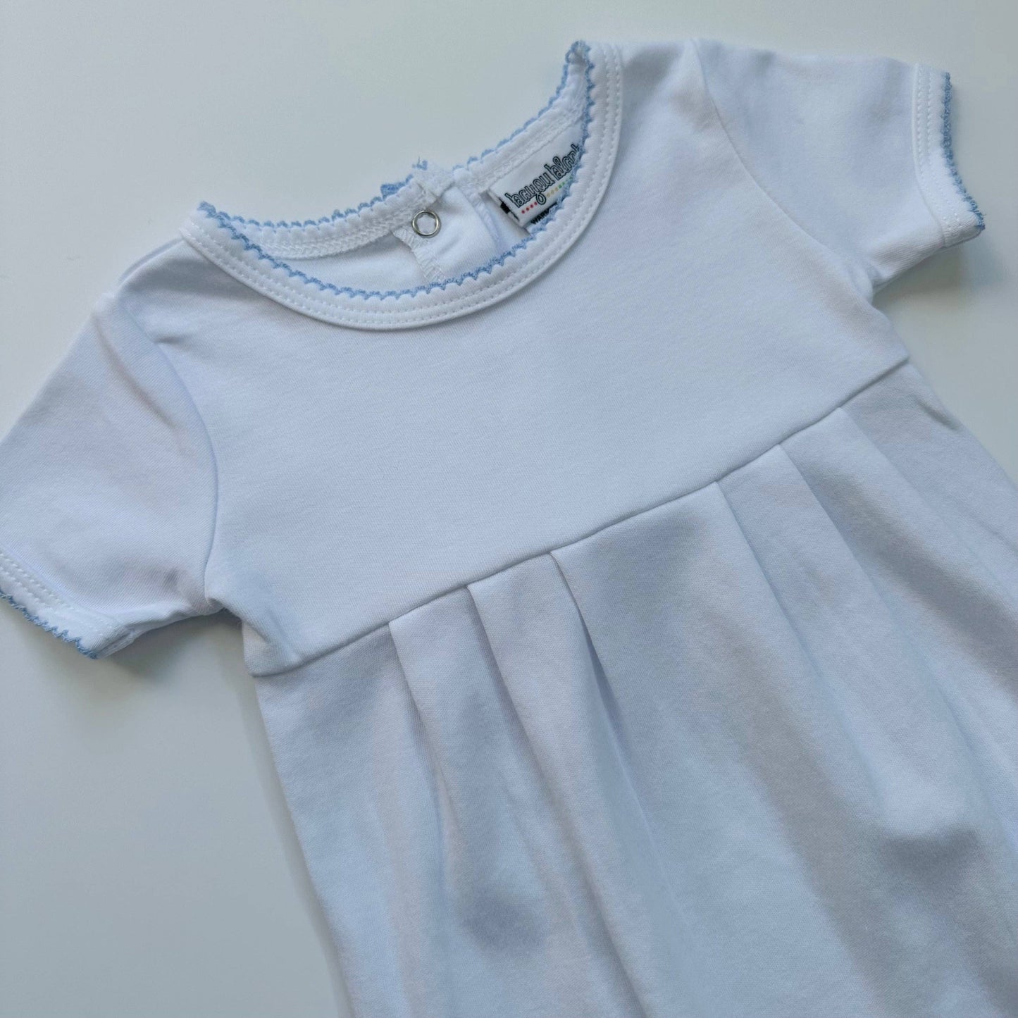 Knit Bubble with Picot Trim: Baby Blue