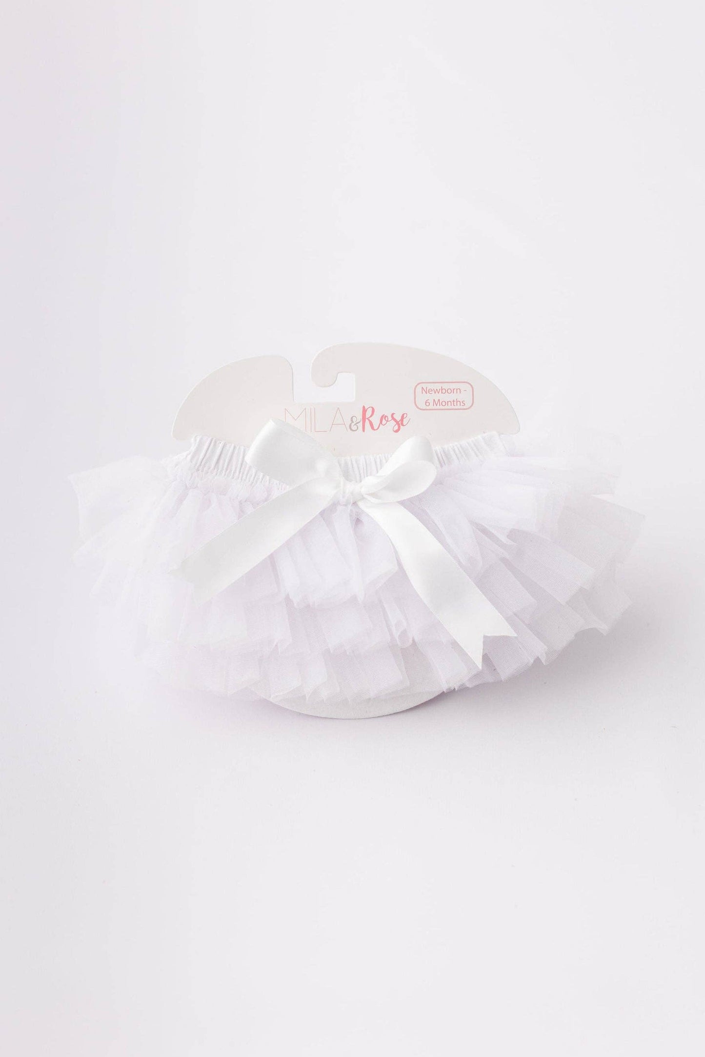 White Ruffle Tutu Bloomer: Newborn-6 Months