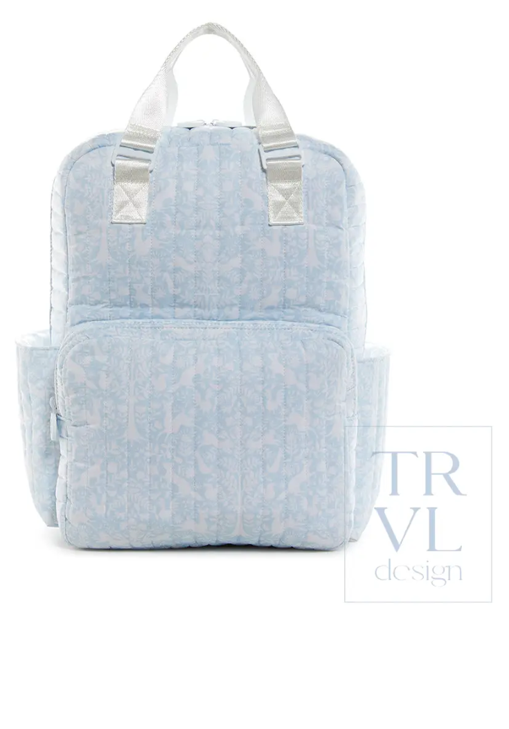 Quilted all you need backpack- woodland blue