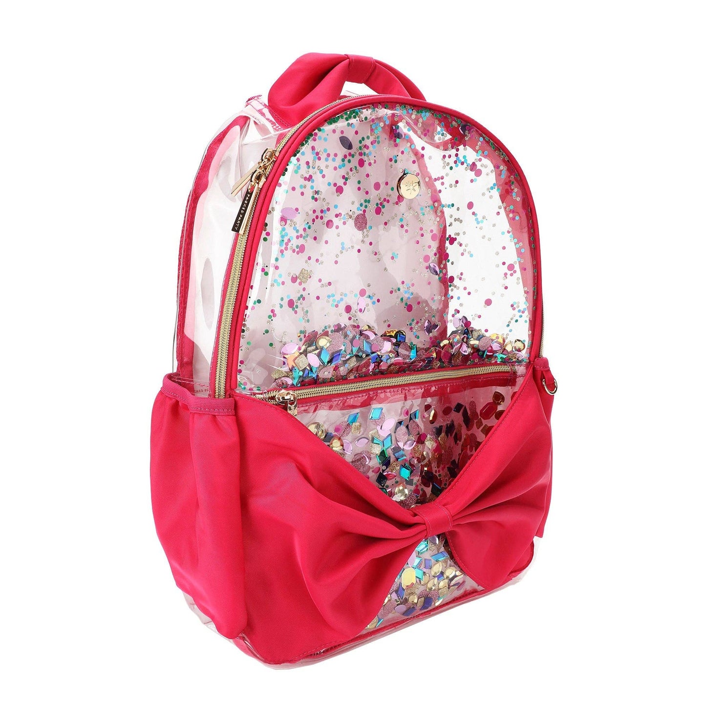 'Audrey' Bow & Jewels Confetti Clear Backpack