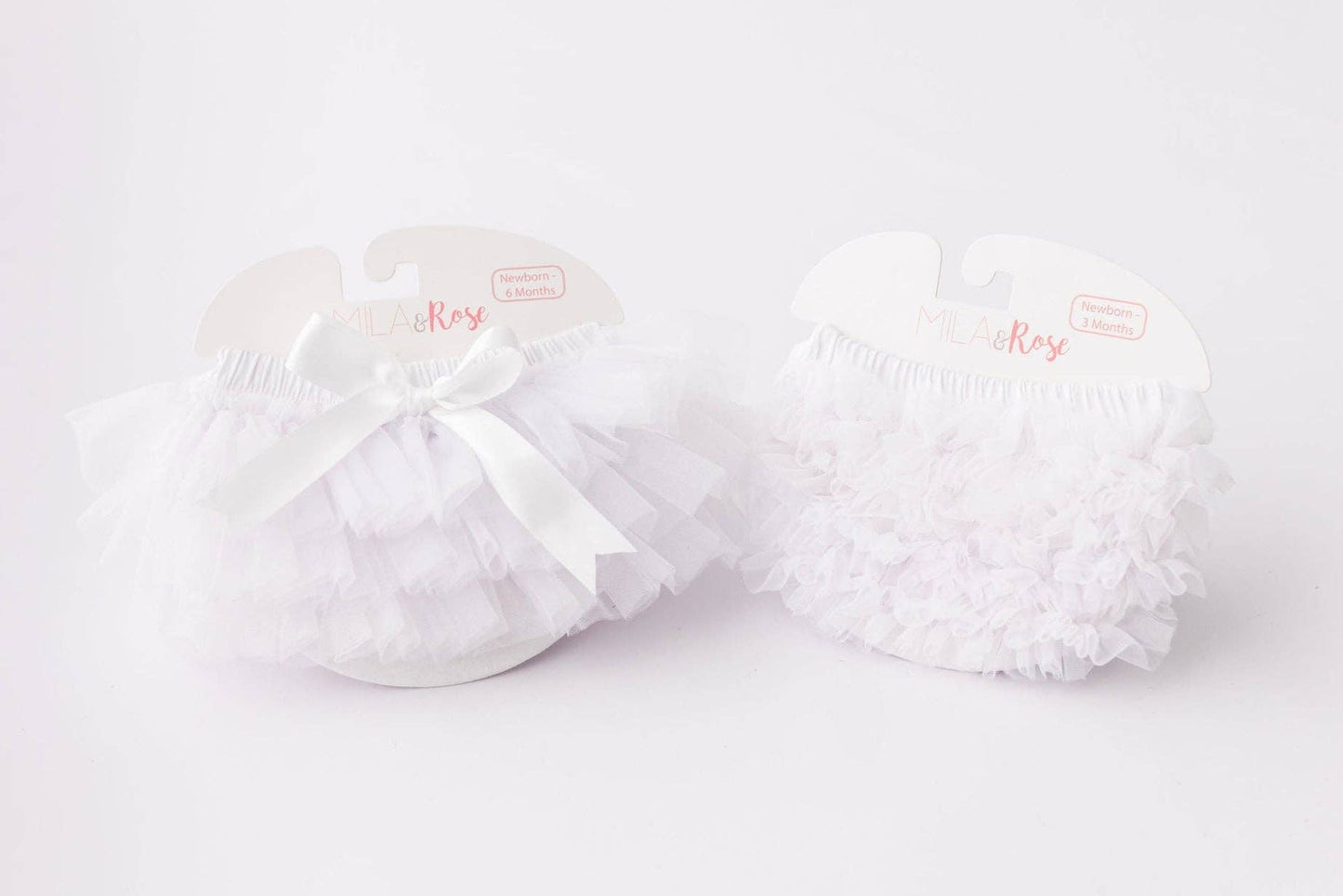 White Ruffle Tutu Bloomer: Newborn-6 Months