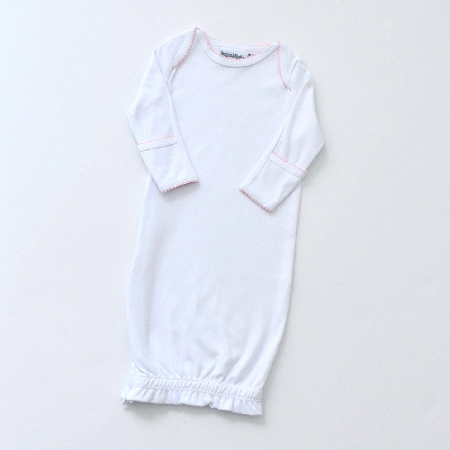 Picot Trim Gown: PINK TRIM/ Itty Bitty