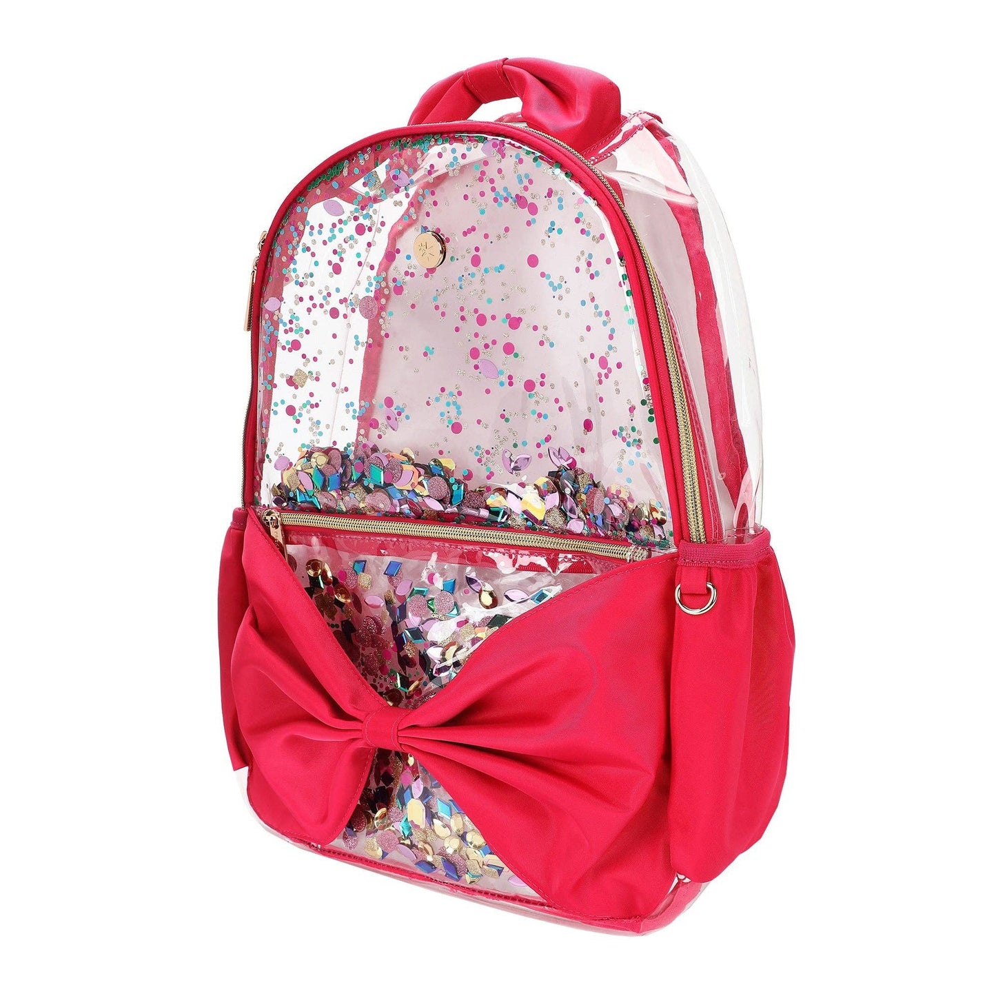 'Audrey' Bow & Jewels Confetti Clear Backpack