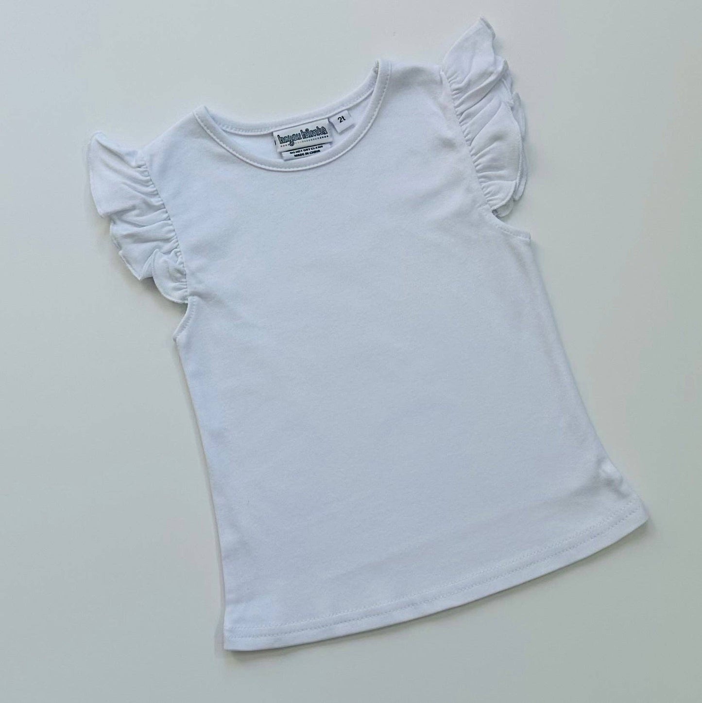 Knit Solid Flutter Sleeve Shirt