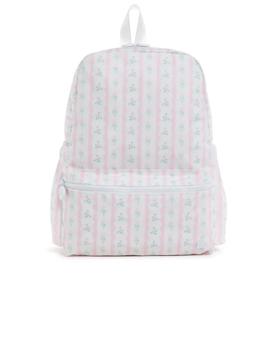 TRVL Tsa backpacker- ribbon floral pink