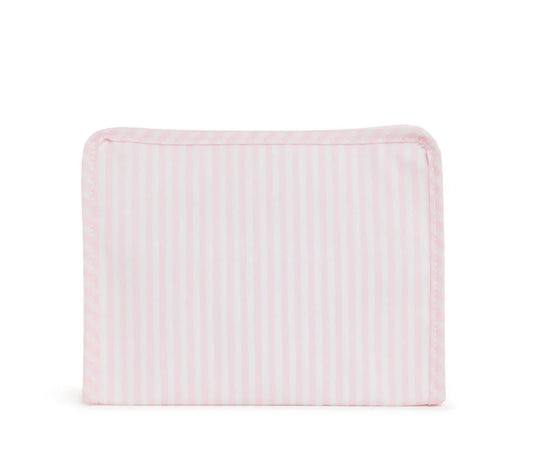 Classic pink stripe roadie zip pouch