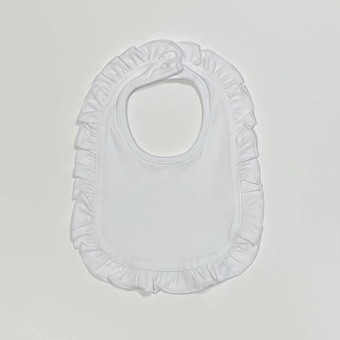Ruffle Bib: White
