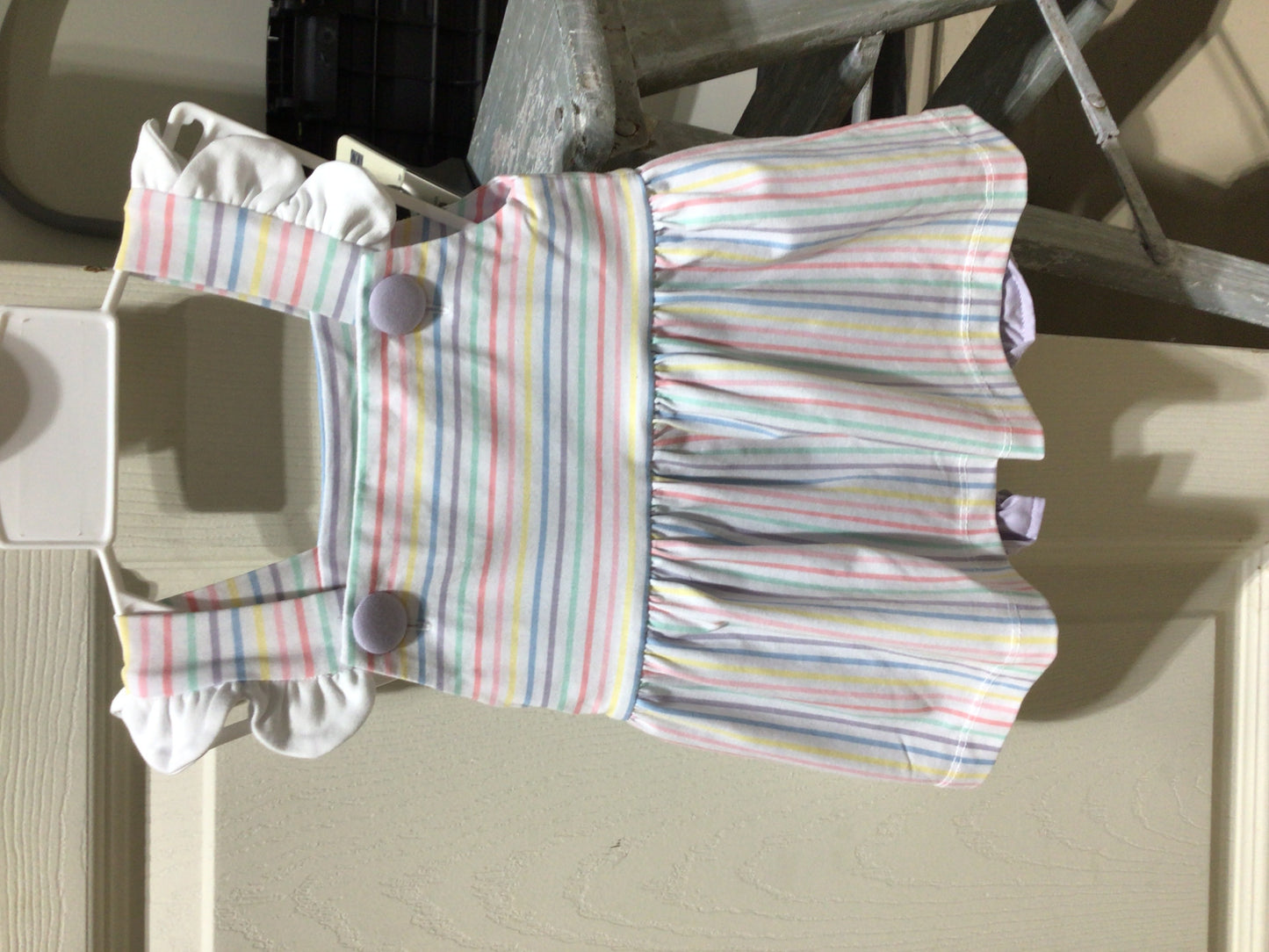 Pastel striped scalloped bloomer set