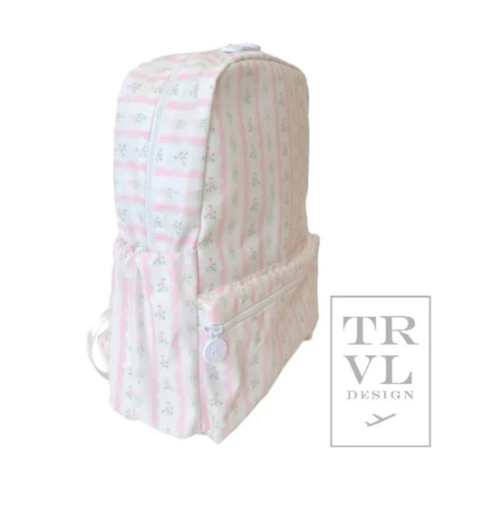 TRVL Tsa backpacker- ribbon floral pink