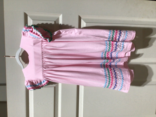 Pink ric rac dress 4-8