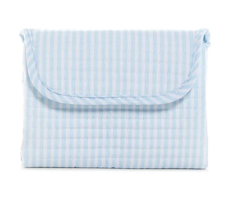 TRVL quilted changing mat: pink-blue-tan