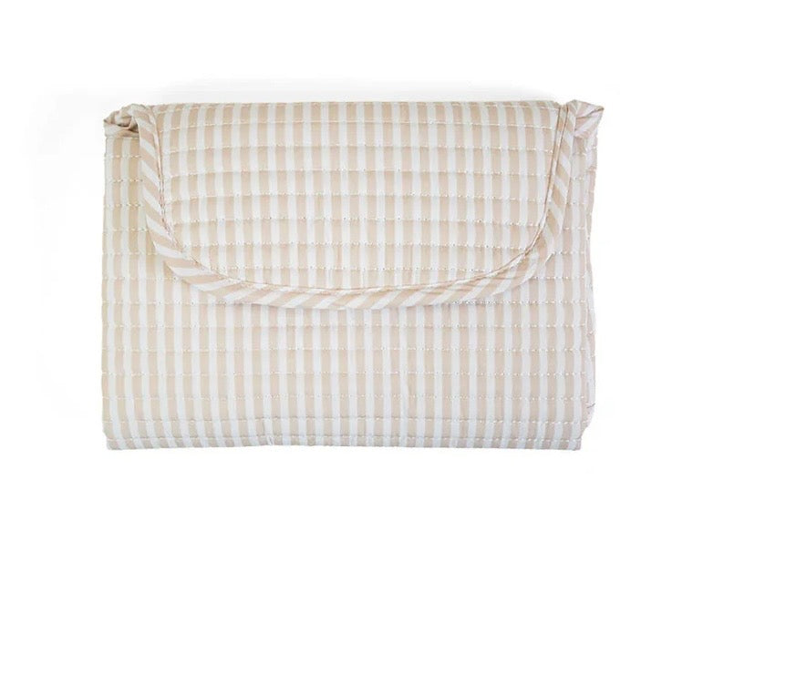 TRVL quilted changing mat: pink-blue-tan