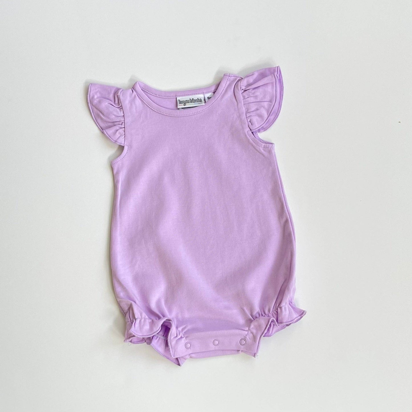 Knit Solid Flutter Sleeve Bubble: White / 12 Month