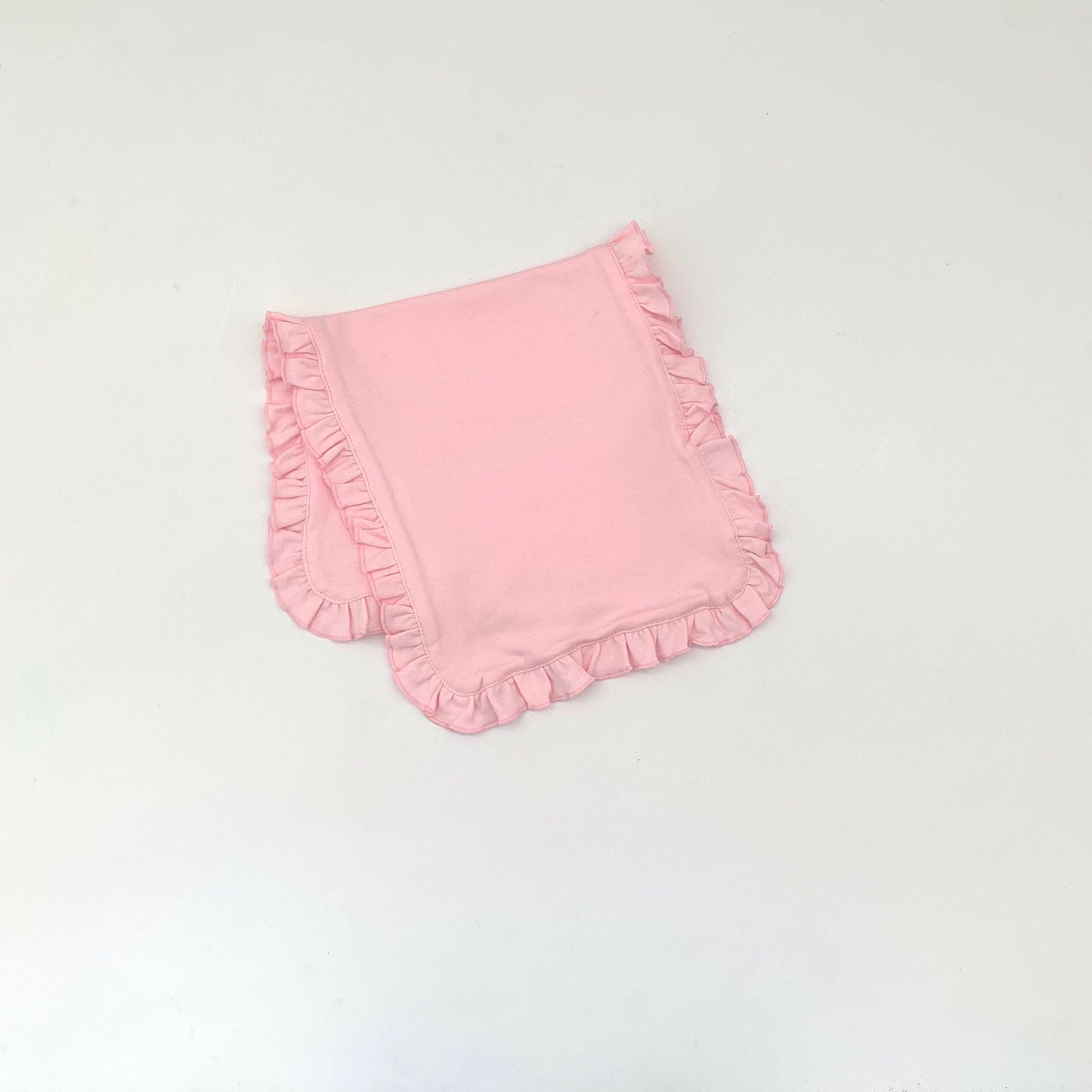 Ruffle Burp Cloth: White