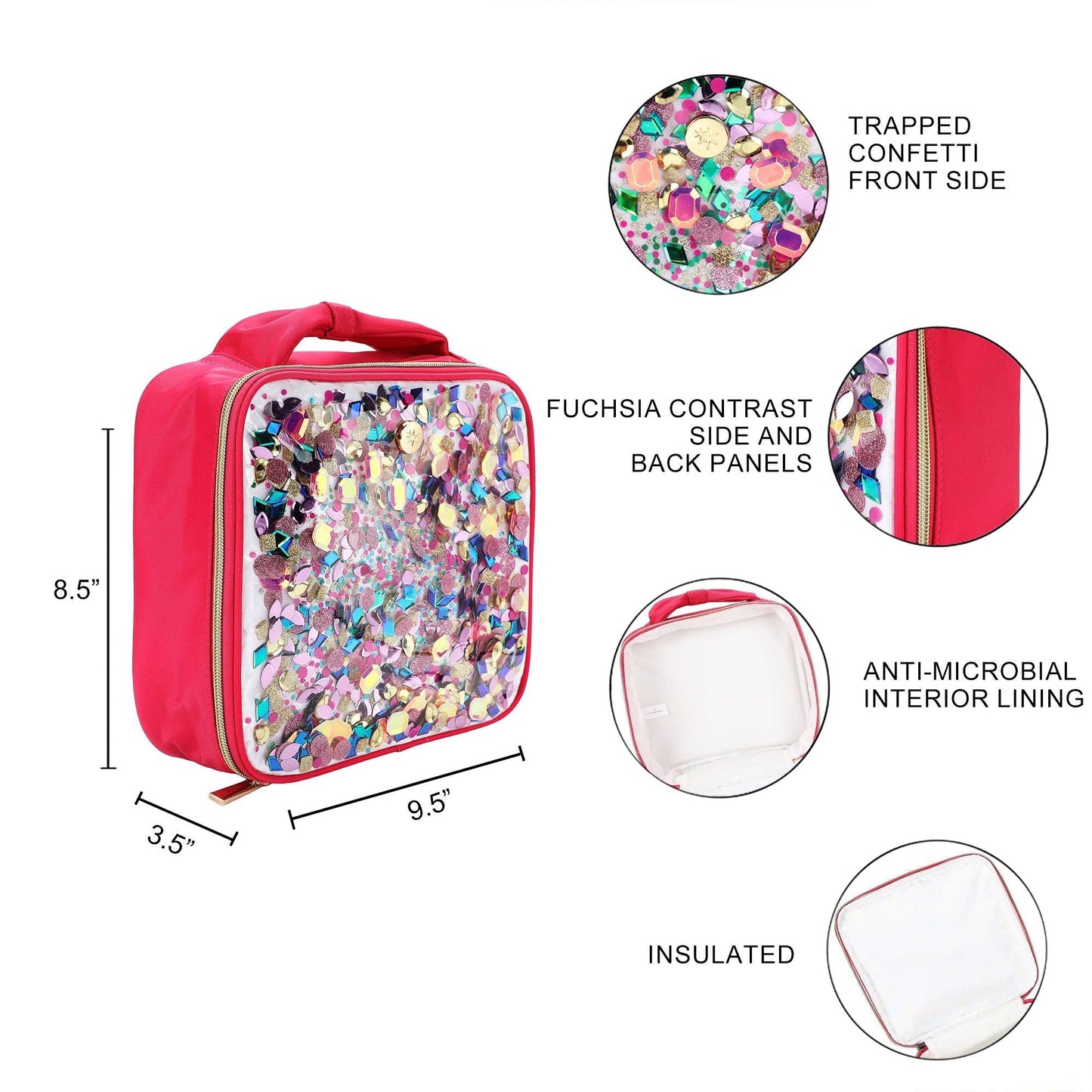 "Audrey" Bows & Jewels Confetti Lunch Box