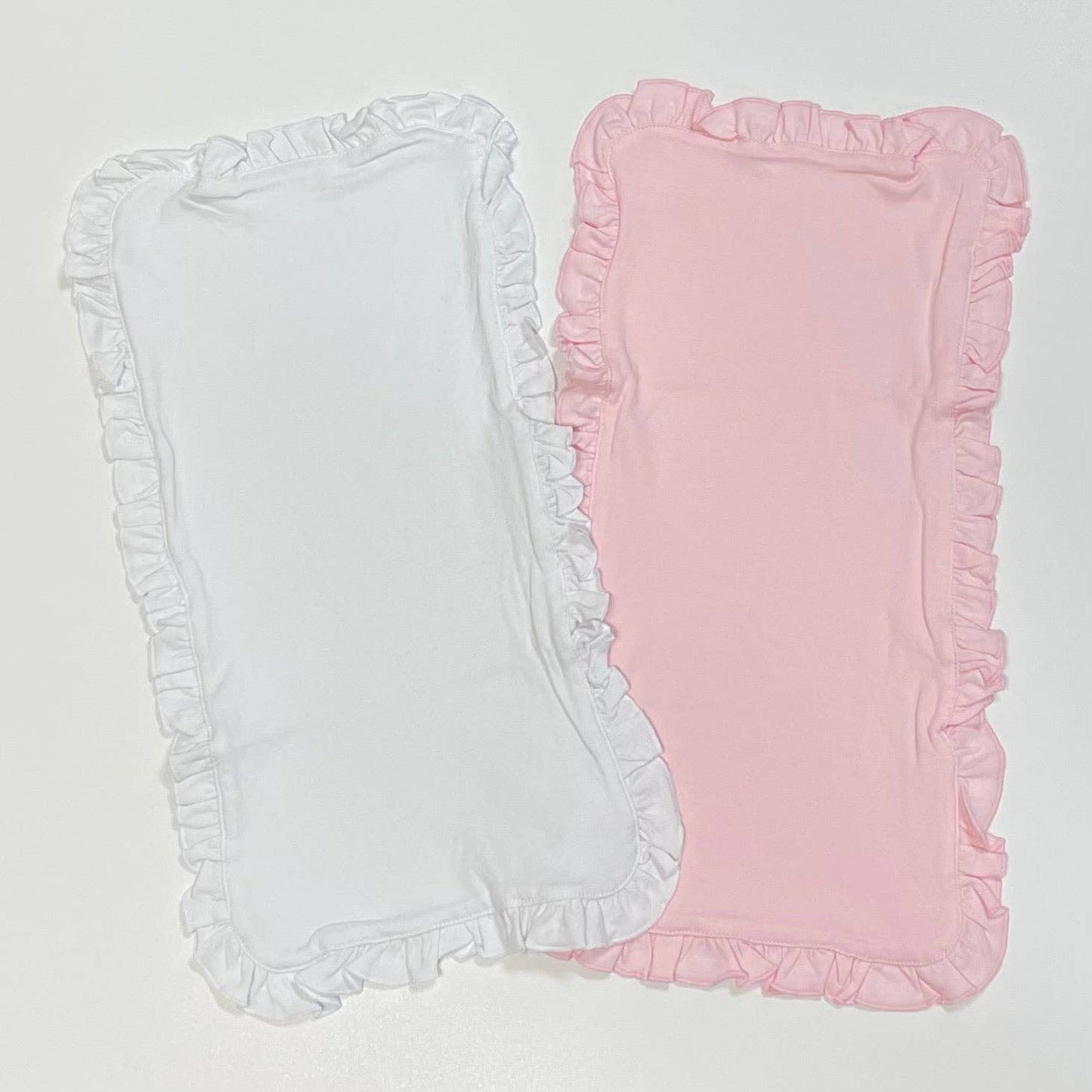 Ruffle Burp Cloth: White