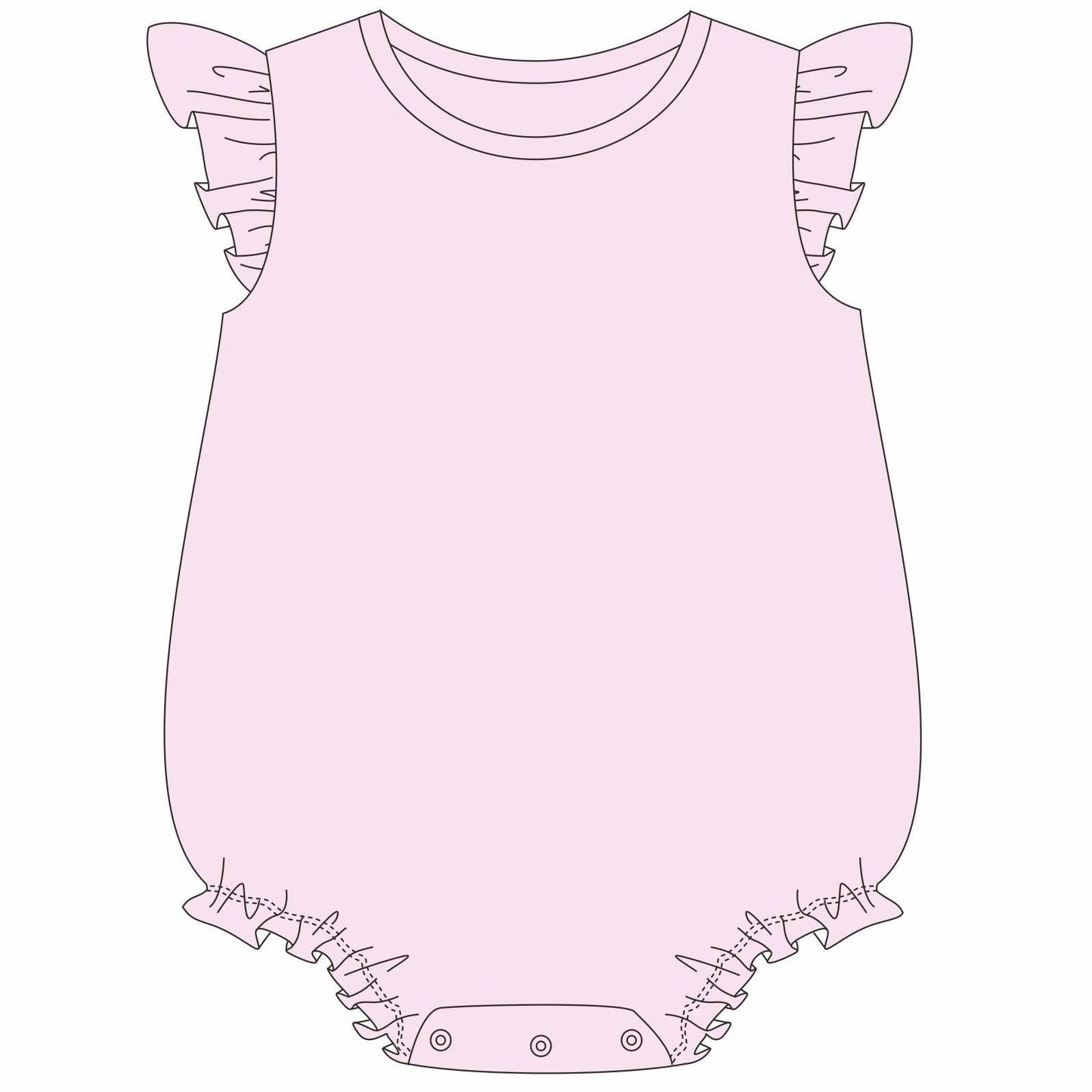 Knit Solid Flutter Sleeve Bubble: Blue